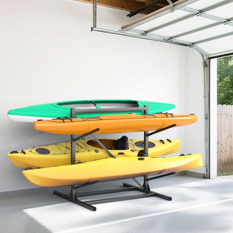 TORACK Garage Floor Kayak Storage Rack, Heavy-Duty Freestanding Metal Kayak Storage Stand - Image 2
